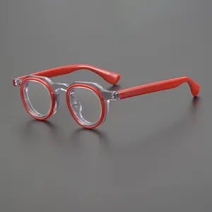 Bingkai kacamata miopia pribadi Niche warna-warni asetat tidak teratur Oval baru