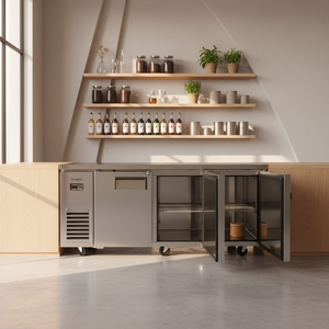 Réfrigérateur commercial sous comptoir à 3 portes DMUR18-3, 2~-8 ℃   Réfrigérateur de comptoir en acier inoxydable pour cuisines, restaurants et services de traiteur - Product Image 6