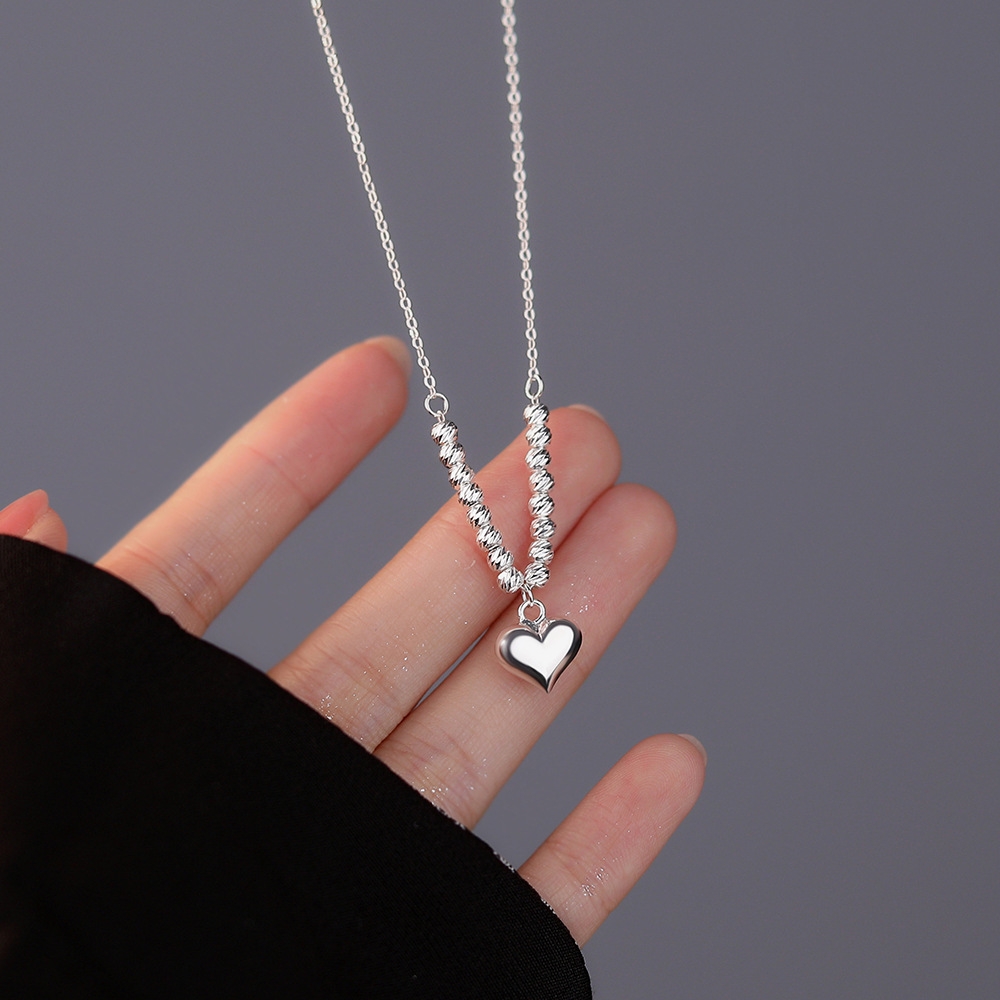 Wholesale 925 Sterling Silver Heart Pendant Necklace for Women - Luxury Collarbone Chain Jewelry, Ideal for Gifts and Special Occasions