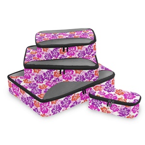 6-Pack Packing <b>Cubes</b> Set Custom Design Hawaii Hibiscus Durable Lightweight Packing <b>Cubes</b> Travel Organizer Set with Double Zipper - Product Image 3