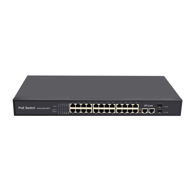 OEM ODM Active 24 Port POE Switch 48V Network Switch with QoS Function for Hikviision Dahua Cameras 24 Port Network Switch