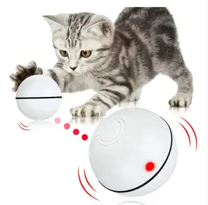 Mainan Kucing Interaktif Pintar USB Lampu Led Isi Ulang 360 Derajat Bola Putar Sendiri Mainan Hewan Peliharaan Bola Mainan Kucing Diaktifkan dengan Gerakan