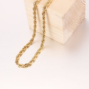 不锈钢 2MM 3MM 4MM 5MM扭曲粗链子项链分层男女金绳链项链 - Product Image 2