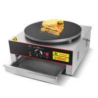 Accessoires facultatifs antiadhésifs à gaz électrique commercial crêpe faisant la machine Souffle Crêpières portatives automatiques