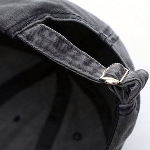 High Quality 6 Panel Black Custom Logo Casual Dad <b>Hat</b> Men's Vintage Cap 100% Cotton Metal Buckle - Product Image 5