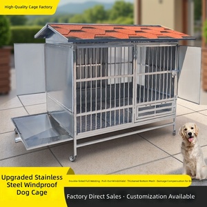 Cage pour chien en acier inoxydable <span class=keywords><strong>de</strong></span> qualité 304, résistante aux intempéries, pour l'extérieur, pour les races <span class=keywords><strong>de</strong></span> chiens <span class=keywords><strong>de</strong></span> grande taille, tels que le berger allemand et le golden retriever - Product Image 1
