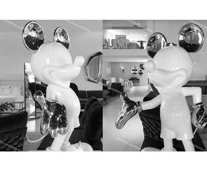 Estatuas de <span class=keywords><strong>Mickey</strong></span> <span class=keywords><strong>Mouse</strong></span> de fibra de vidrio de tamaño natural que pintan la escultura de <span class=keywords><strong>Mickey</strong></span> para la decoración del hogar - Product Image 6