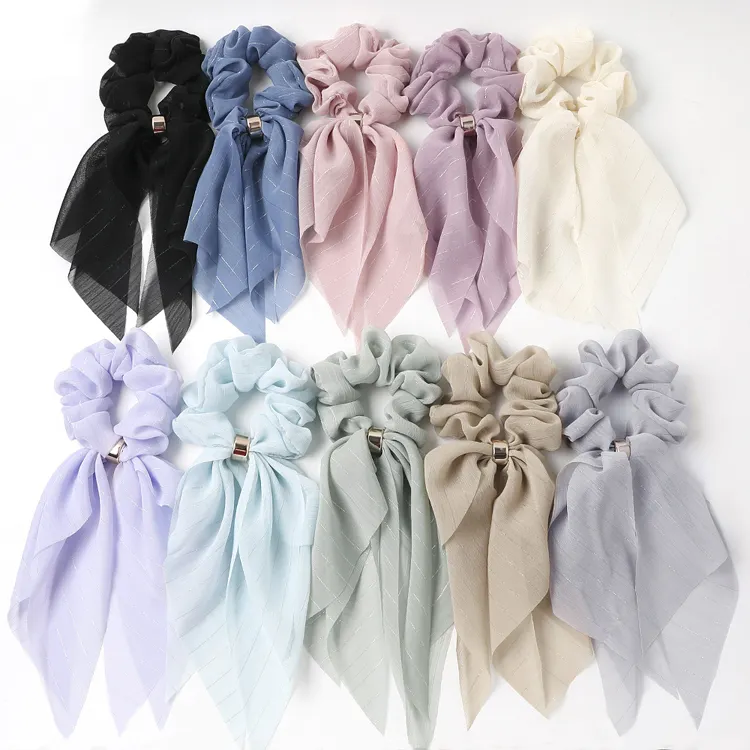 Chiffon grande papillon fascia per capelli elastico per capelli scrunchie elastico scrunchie corda supporto coda di cavallo