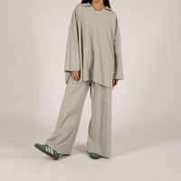 Design décontracté mousseline de soie lin coton femmes musulman modeste ensembles élégants ensembles de haute qualité pleine longueur vêtements personnalisés