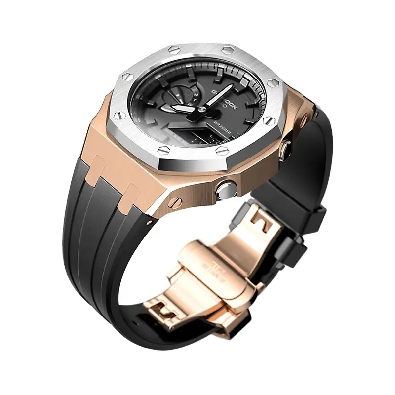 Gien Creatives Men Digital Watches Refit Parts Strap Watch Case Mod GA2100 Bezel 4th Replacement Watch Set