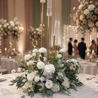 Guirlande florale de luxe moderne en soie blanche de 60 cm pour centre de table de mariage, décoration de pilier d'allée