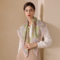 Nouvelle collection d'été : Foulard carré en soie rétro français imprimé, série 90, pour femme, vente en gros