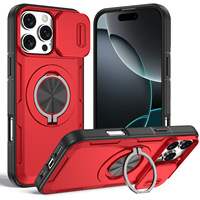 Étui de protection magnétique rotatif Warrior à fenêtre coulissante pour iPhone 17 Pro Max, iPhone 17, iPhone 16 Pro