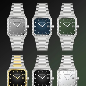 Luxury Brand New Arrivals 222 Square Men's Wrist <b>Watch</b> Stainless Steel VH31 Sweep Quartz Movt Male Sport <b>Watches</b> - Product Image 5