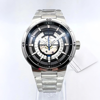 Montre mécanique de sport étanche en acier inoxydable à maillons plats intégrés multicouches pour hommes, vente en gros