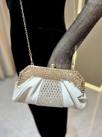 Sommer-Clutch mit Strass für Damen, Glitzernde Party-Abendtasche, Ketten-Schultertasche, Luxuriöse Wolkenform PU-Leder Handtasche