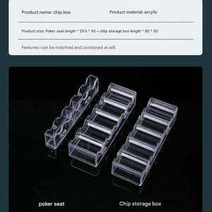 Inean Play clair acrylique Poker puce <span class=keywords><strong>plateau</strong></span> Casino 100 pièces support avec couvercle Portable cadre valise organisateur anti-poussière <span class=keywords><strong>Table</strong></span> d'affichage - Product Image 6