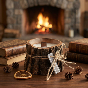 LANJO Handmade Wooden Stump Soy Wax <b>Candle</b> Smokeless Clean Burning Non-Toxic Eco-Friendly Modern Aromatherapy <b>Gift</b> for Birthday - Product Image 5