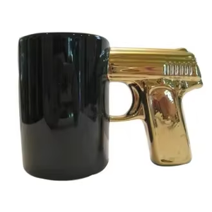Creative Novelty Eco-Friendly Porcelain 500ml Pistol-Shaped Ceramic Coffee <strong>Mug</strong> with <strong>Gun</strong> Handle - Product Image 3