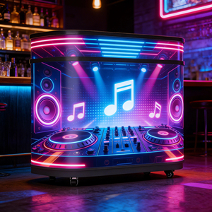 Cabina de DJ Móvil con LED GOLDENANT, 5 Años de Garantía, Barra de Bar Portátil para Club, Mostrador de Recepción Curvo, Consola de Baile para Exposiciones, Video - Product Image 1