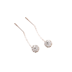 Anneaux pour femmes en argent pur s999, perles rondes complètes, fil d'<span class=keywords><strong>oreille</strong></span>, luxe léger, haut de gamme, simples et originaux, <span class=keywords><strong>piercing</strong></span> court - Product Image 1