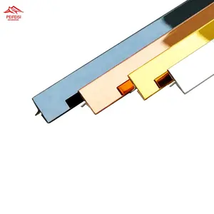 Good Quality Sus304 Stainless Steel T Tile Profile Accessory T Shape Gold Trim For Hotel Decoration