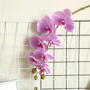 शादी कृत्रिम आर्किड फूल 7-सिर रियल टच लेटेक्स आर्किड phalaenopsis कृत्रिम फूल