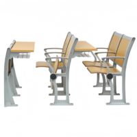 Meubles en alliage d'aluminium de salle de classe d'escalier d'université avec la table et la chaise d'amphithéâtre de tableau d'écriture avec le panier
