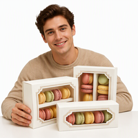 Boîte d'emballage en carton doré personnalisée pour macarons, idéale pour les mariages et la conservation des biscuits