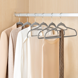 Nhà Máy Bán buôn giá rẻ grey nhung đen Tie không trượt tiết kiệm không gian nhung móc cho quần áo - Product Image 5