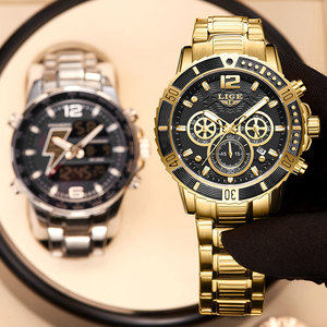 Reloj <span class=keywords><strong>de</strong></span> Cuarzo LG8990 <span class=keywords><strong>con</strong></span> Logotipo Personalizado, para Hombre, <span class=keywords><strong>de</strong></span> Acero Inoxidable y Cuero, Simple, Lujoso, <span class=keywords><strong>con</strong></span> <span class=keywords><strong>Calendario</strong></span>, Estilo Casual <span class=keywords><strong>de</strong></span> Negocios - Product Image 2
