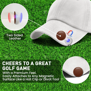 Marcador de Pelotas de Golf Magnético de Cuero Vegano YY, Accesorio de Golf Portátil, Pinza de Calibración de Pelotas de Golf Redonda y Duradera - Product Image 4