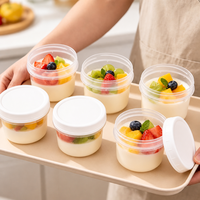 Gobelets à dessert en plastique avec couvercles à vis, anti-fuite, pour mousse et cheesecake, transparents, pour contrôle des portions, réutilisables, lot en gros, logo personnalisé, soyeux