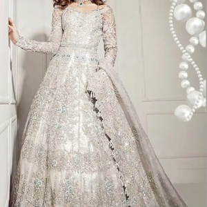 Beau Design Style Indien/Pakistanais Longueur De Plancher Lehenga Choli pour Mariage Lourd Zardozi Broderie Acétate Material-ATIYA - Product Image 3