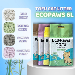 Arena para Gatos Absorbente y Biodegradable de Tofu de Soya, Desechable por el Inodoro, Bajo en Polvo, de Aglutinación Rápida, a Base de Plantas, Control de Olores, 6L para Exportación - Product Image 1