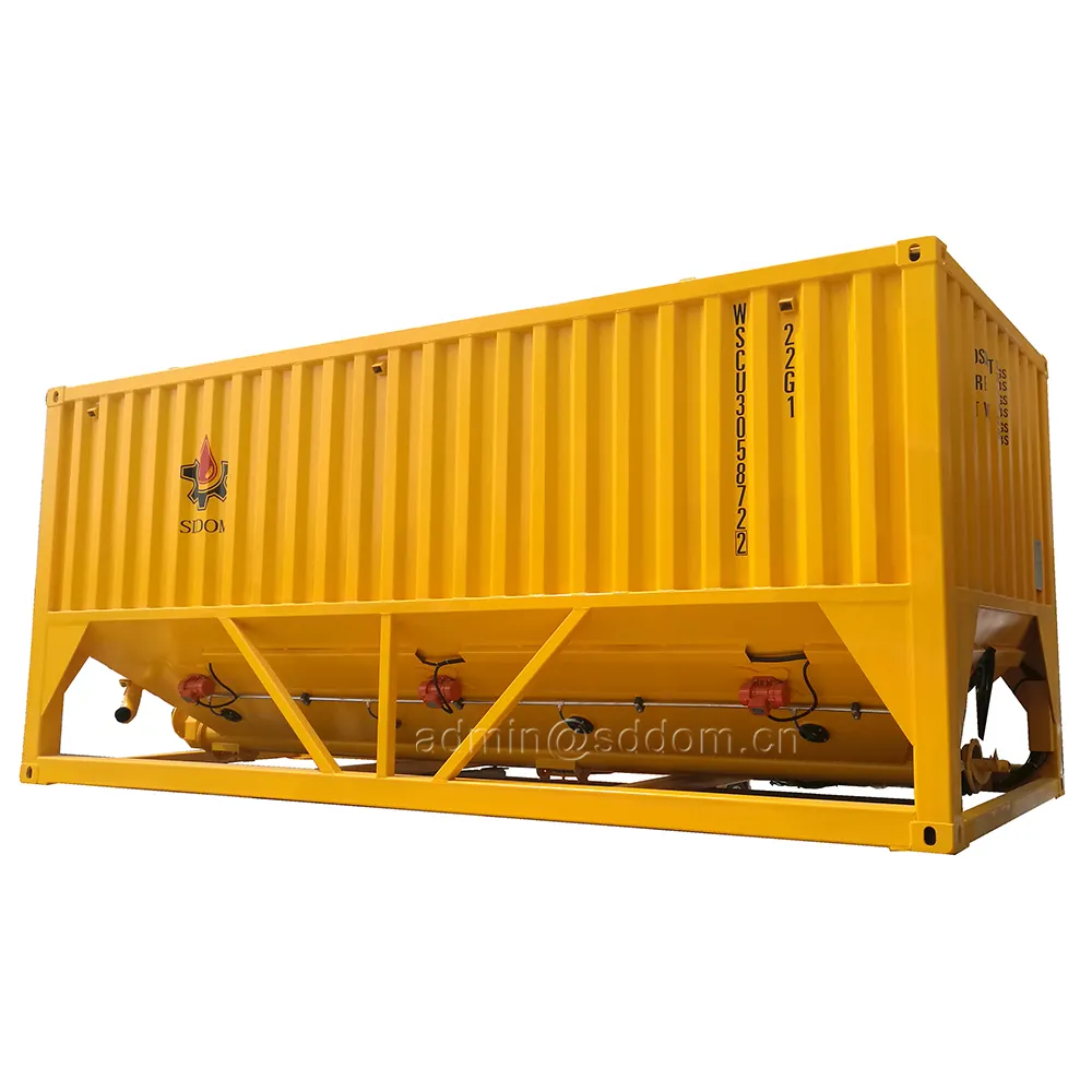 30 Tấn 50T Container Silo Lưu Trữ Silo Ngang Di Động Xi Măng Silo Để Bán