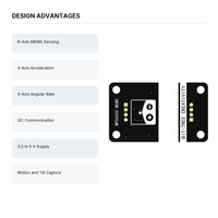 Module de capteur gyroscope et accéléromètre 6 axes MPU6050 I2C pour détection de mouvement et d'inclinaison pour robot auto-équilibré Arduino