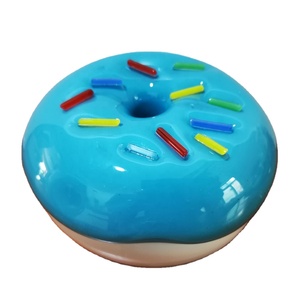 Presse-papier en verre Murano Art Donut fait <span class=keywords><strong>à</strong></span> <span class=keywords><strong>la</strong></span> main émeraude et blanc Verre soufflé Dôme creux Donuts Presse-papiers pour décoration de bureau - Product Image 1