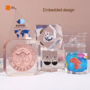 Hecho a mano único 3D flor resina pisapapeles acrílico transparente Real diente de león cubo ornamento novedad regalo incrustado artesanías - Product Image 4