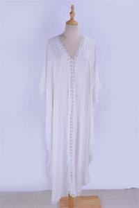 C3539 casuales de las mujeres cubierta Ups <span class=keywords><strong>blanco</strong></span> de verano, ropa de <span class=keywords><strong>playa</strong></span>, <span class=keywords><strong>kaftan</strong></span> venta al por mayor de la India - Product Image 4