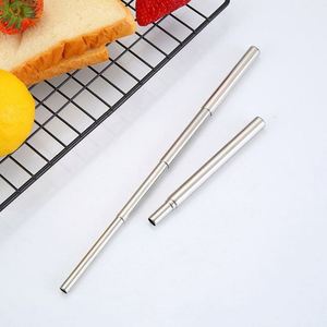 Portable Foldable Retractable Reusable Custom Eco-Friendly Stainless Steel 304 Telescopic Collapsible <b>Drinking</b> <b>Straw</b> Set Outdoor - Product Image 6
