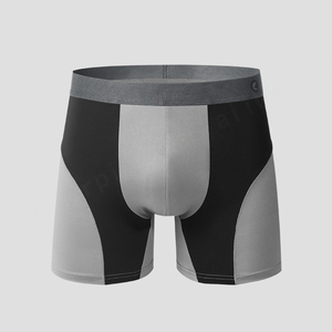 Calzoncillos bóxer para correr para hombre de tallas europeas, ropa interior transpirable de seda helada para Fitness, piernas largas de secado rápido, cintura con Logo de tiro medio - Product Image 5