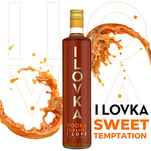 Vodka ILOVKA Hecho en España, con Sabor a Caramelo, Excelente Calidad Española Premium, 700 ml, Licor de Vodka con Sabor Dulce a Caramelo - Product Image 1
