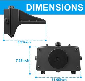 Projecteur LED mural extérieur avec photocellule 16000LM 3500K/4100K à coupure totale en alliage d'aluminium IP65 pour luminaire DLC - Product Image 3