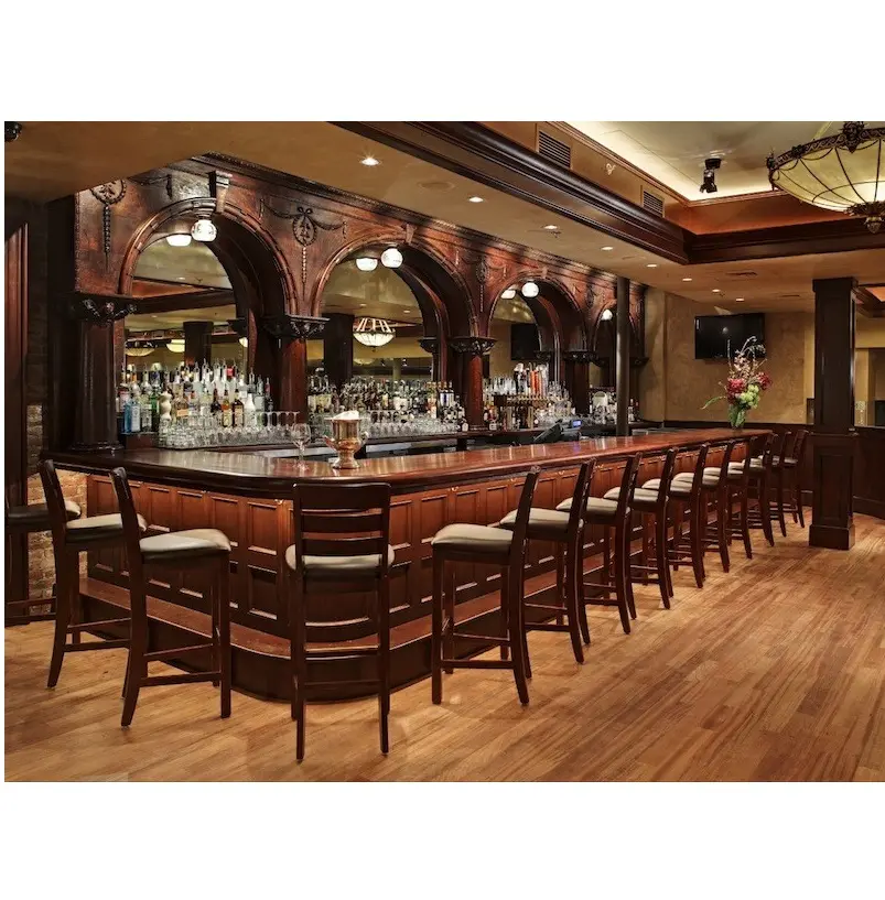 Su misura Commerciale Bancone Bar di Vino Classico Bancone Bar Design Antico Bancone da Bar Per La Vendita