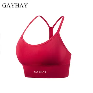 GAYHAY Nahtlose Sport-BHs Gepolsterte Y Racer Back Cropped BHs für Yoga Workout Fitness Low Impact