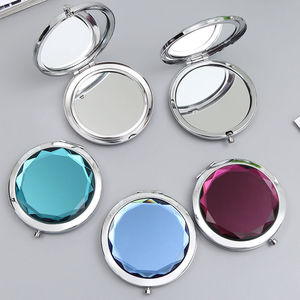 Premium High End Quality Compact Mirror Luxury Metal Crystal Cosmetic Compact Mirror