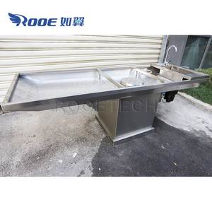 내부 아크 메사가있는 스테인레스 스틸 다기능 법의학 부검 테이블 - Product Image 5