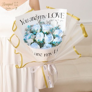 Bouquets de fleurs artificielles modernes faits à la main en forme de rose <span class=keywords><strong>et</strong></span> de tournesol, savons prêts à l'emploi, cadeaux pour la Fête des Mères, la Saint-Valentin <span class=keywords><strong>et</strong></span> les anniversaires - Product Image 4