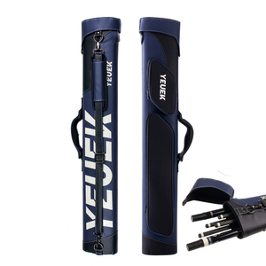 YEUEK <b>Pool</b> Cue Case PU Material Waterproof & Foldable Durable Holds 2 <b>Pool</b> Sticks with 2 <b>Accessory</b> Pockets Shoulder Strap Handle - Product Image 1